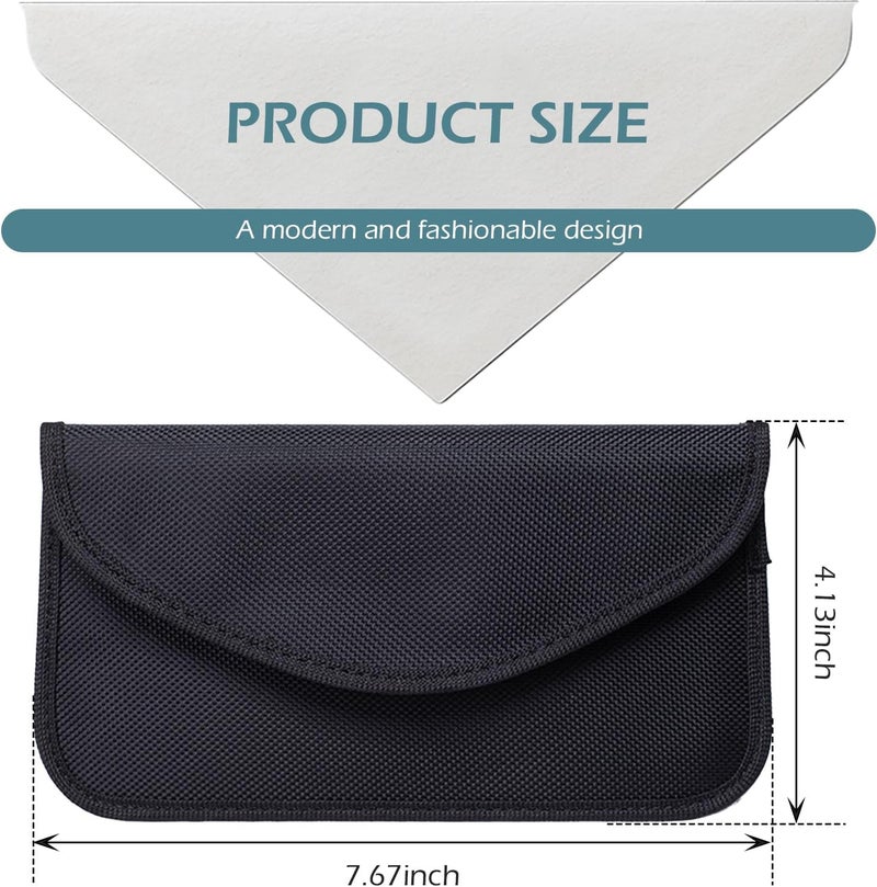 leechio 2 PCS Faraday Bags for Phones, Faraday Bag Pouch Shield Cage Wallet Phones, Anti-tracking Anti Theft Car Protection Signal, Signal Blocker Pouch Case Bag Handset Function Bags (Black) - Image 2